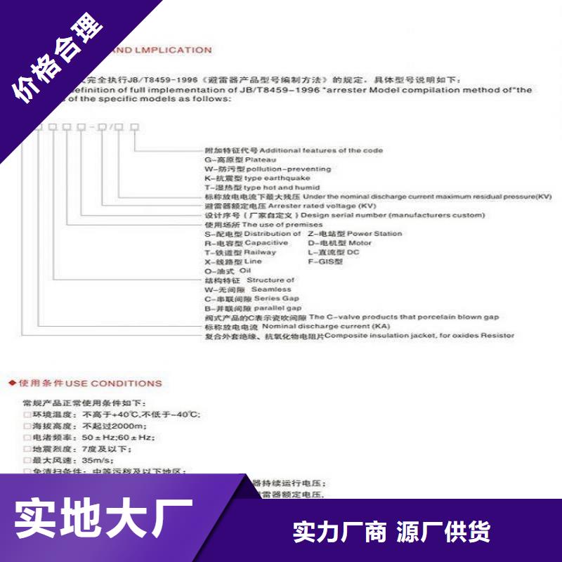 【氧化锌避雷器】避雷器HY10WX-228/600本地服务商