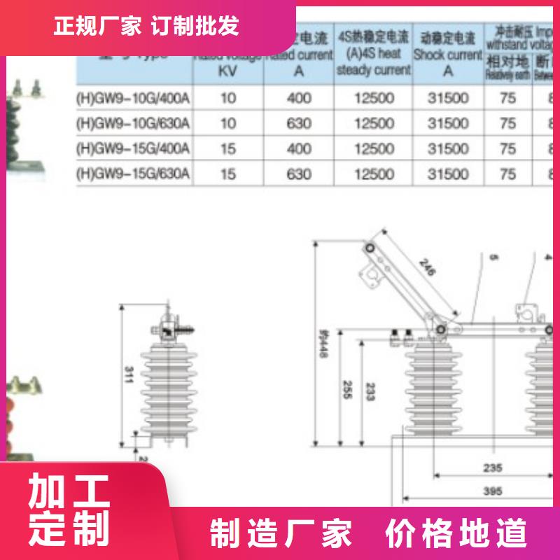 【户外高压隔离开关】GW9-12KV/200厂家直销省心省钱