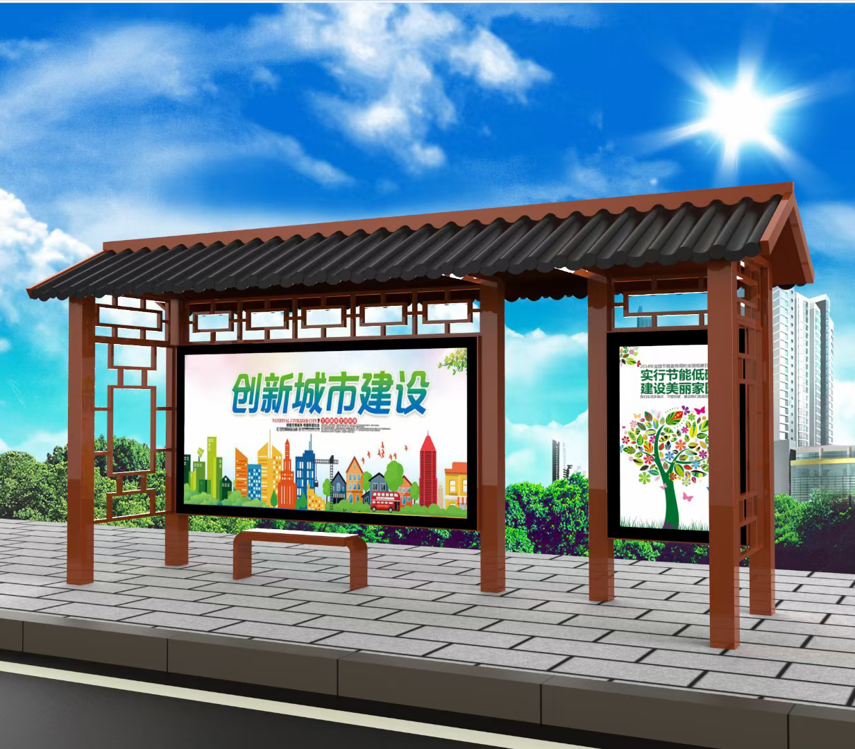 简易不锈钢候车亭来厂考察追求品质