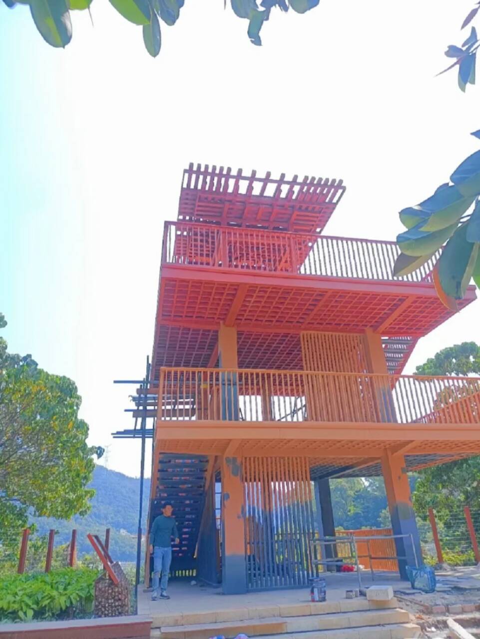 钢结构仿木纹漆，金属面木纹漆，镀锌管木纹漆施工厂家细节决定品质
